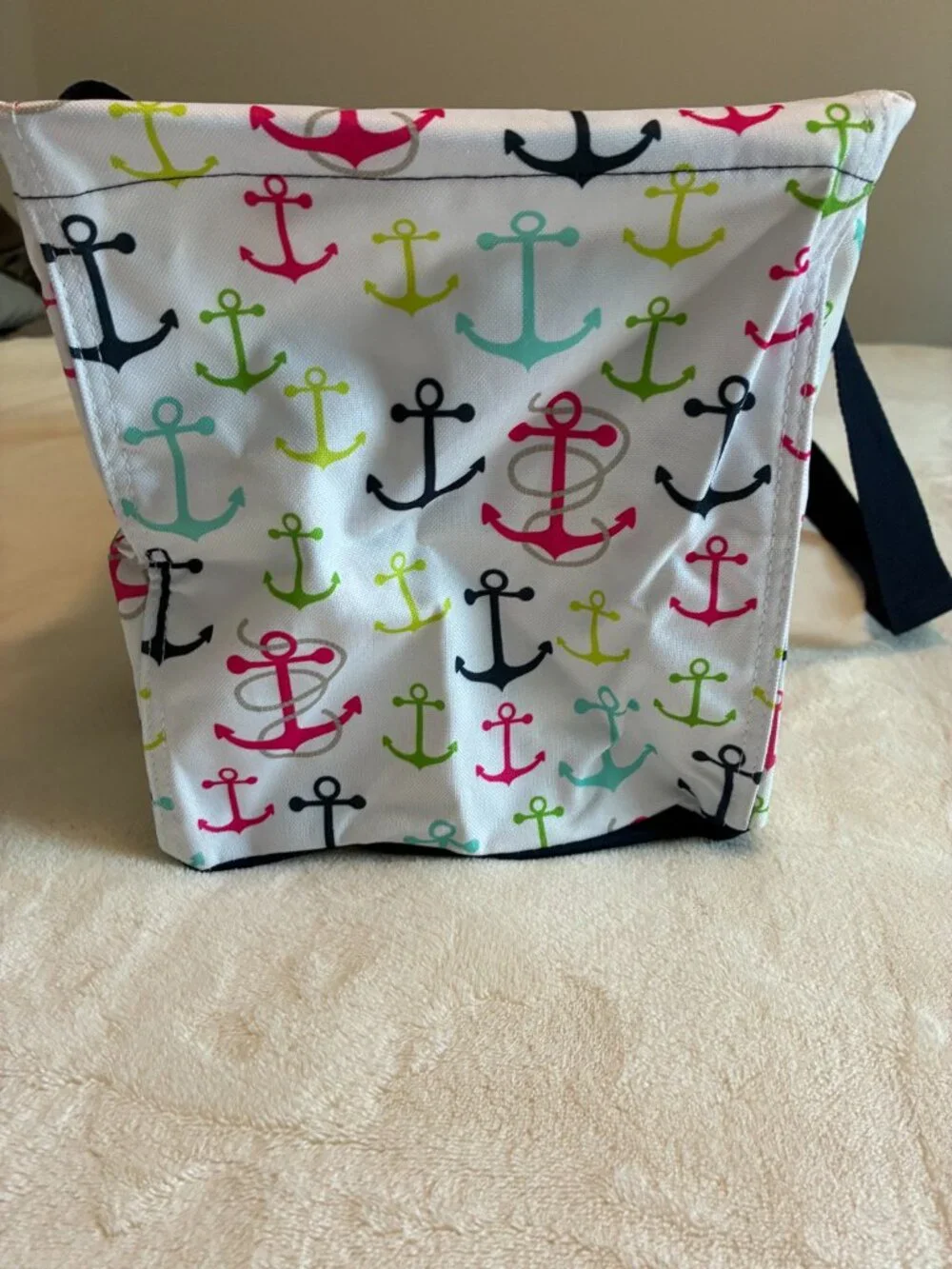 Thirty-One Medium Utility Tote + Top-A-Tote NWT First Mate Anchor Print Retired - Picture 10 of 10